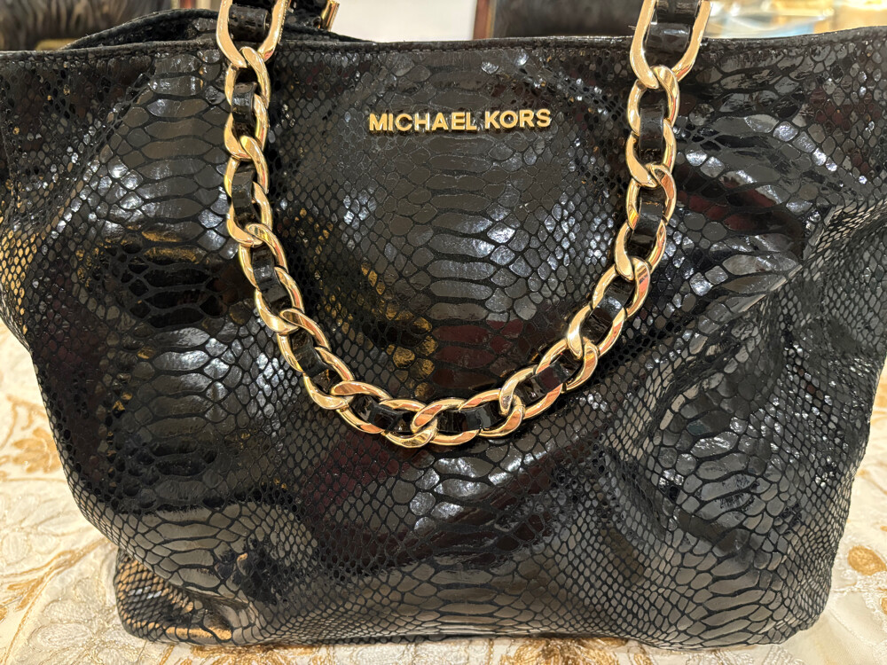 Authentic MK Black Python Embossed - 1
