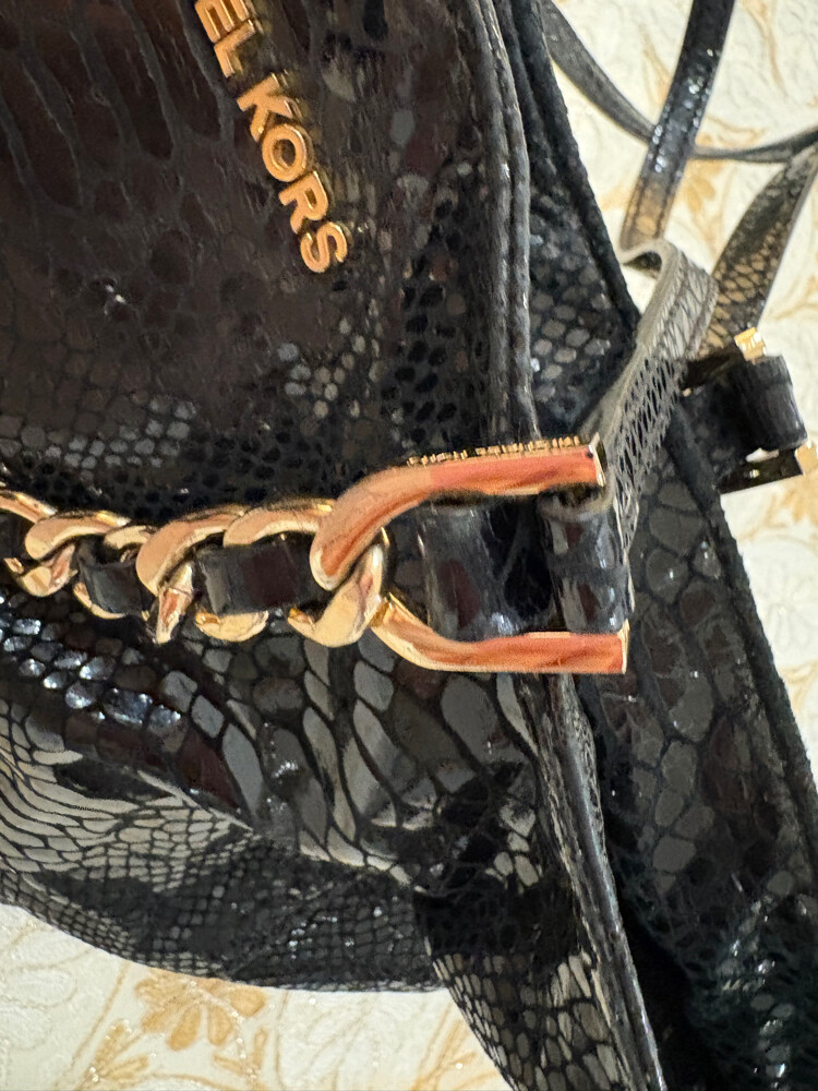 Authentic MK Black Python Embossed - 15