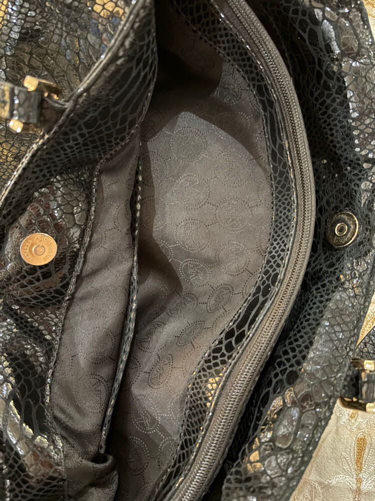 Authentic MK Black Python Embossed - 18