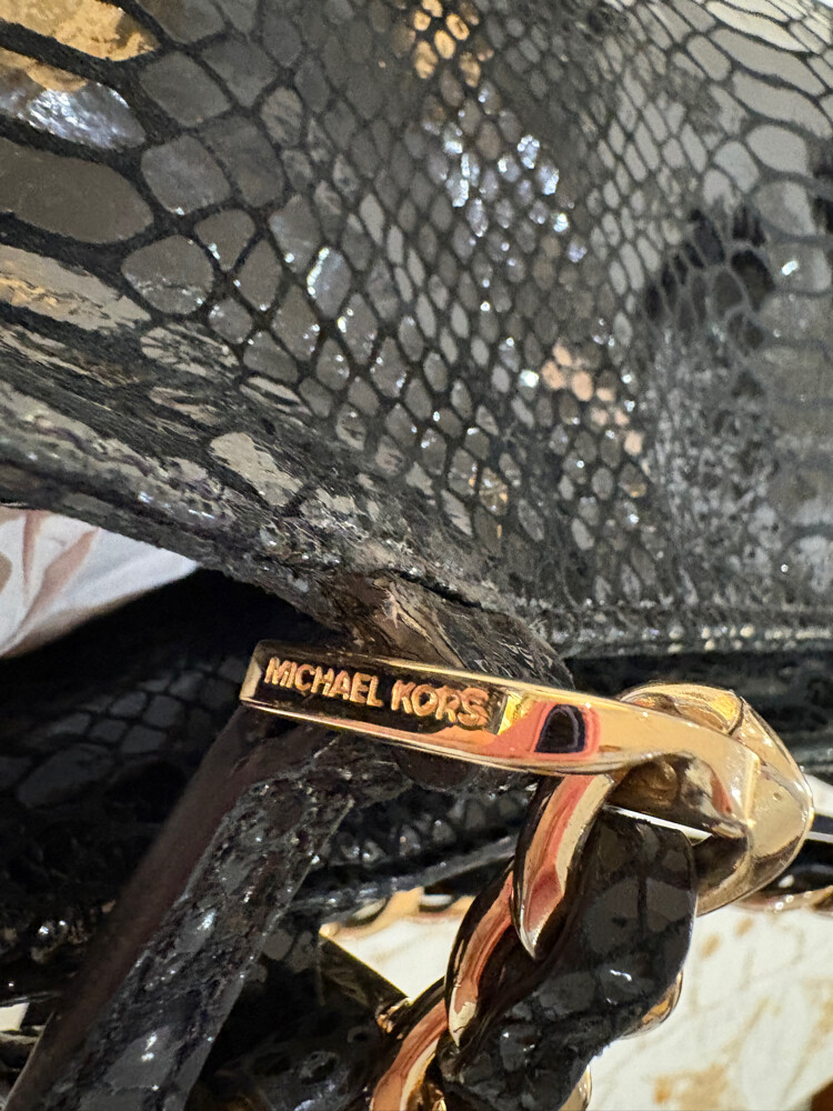 Authentic MK Black Python Embossed - 14