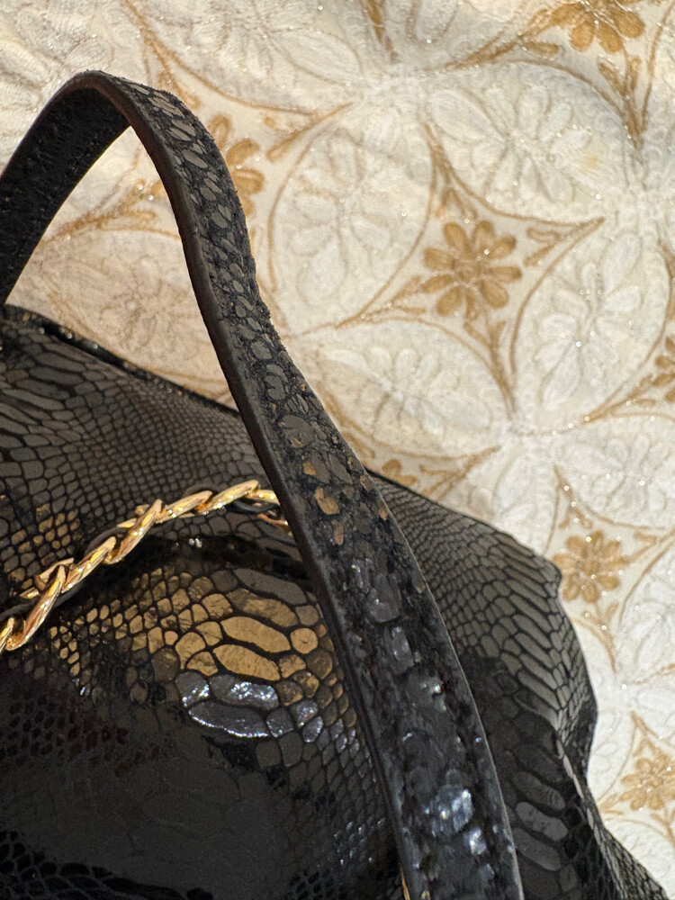 Authentic MK Black Python Embossed - 9