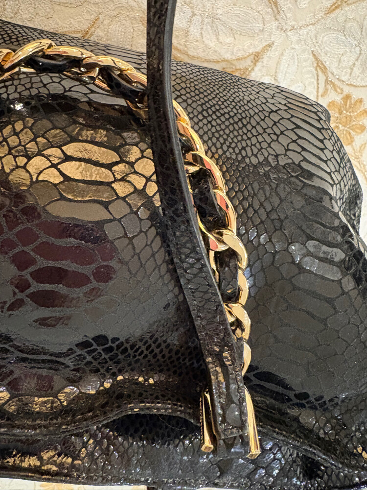 Authentic MK Black Python Embossed - 10