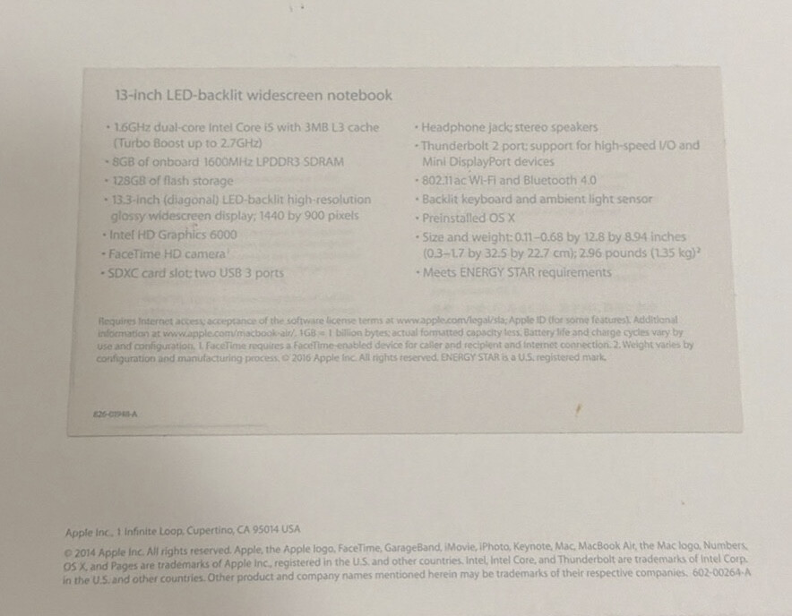 MacBook Air 13-inch - 4