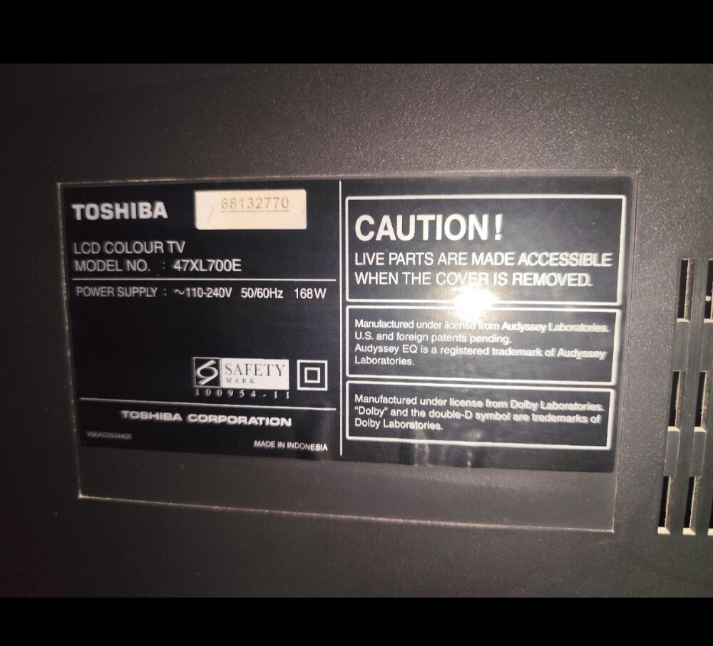 TOSHIBA 47" LCD TV SCREEN ISSUE - 2