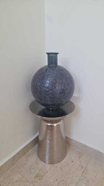 Large Glass Vase with steel stand - 1
