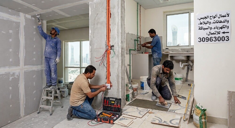 gypsum painting tiling electrical - 1