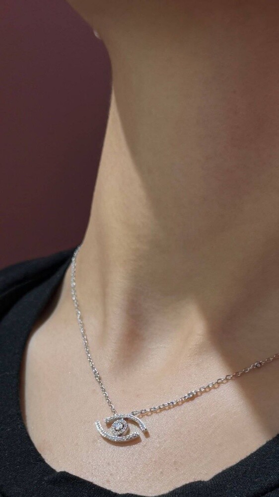 Msk lucky Eye pave Necklaces - 1