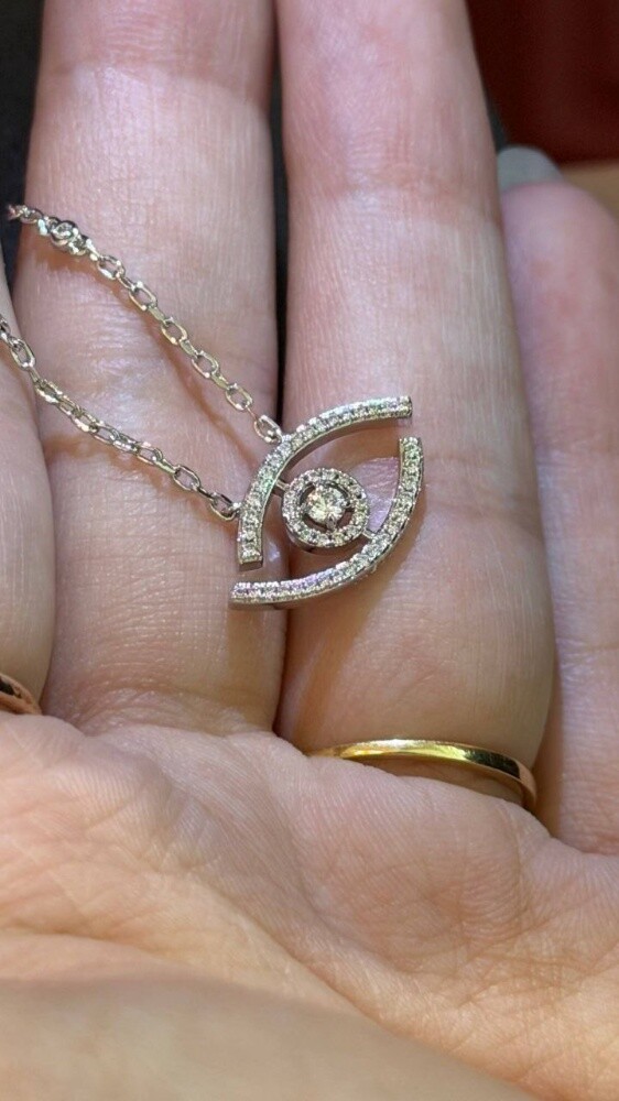 Msk lucky Eye pave Necklaces - 5
