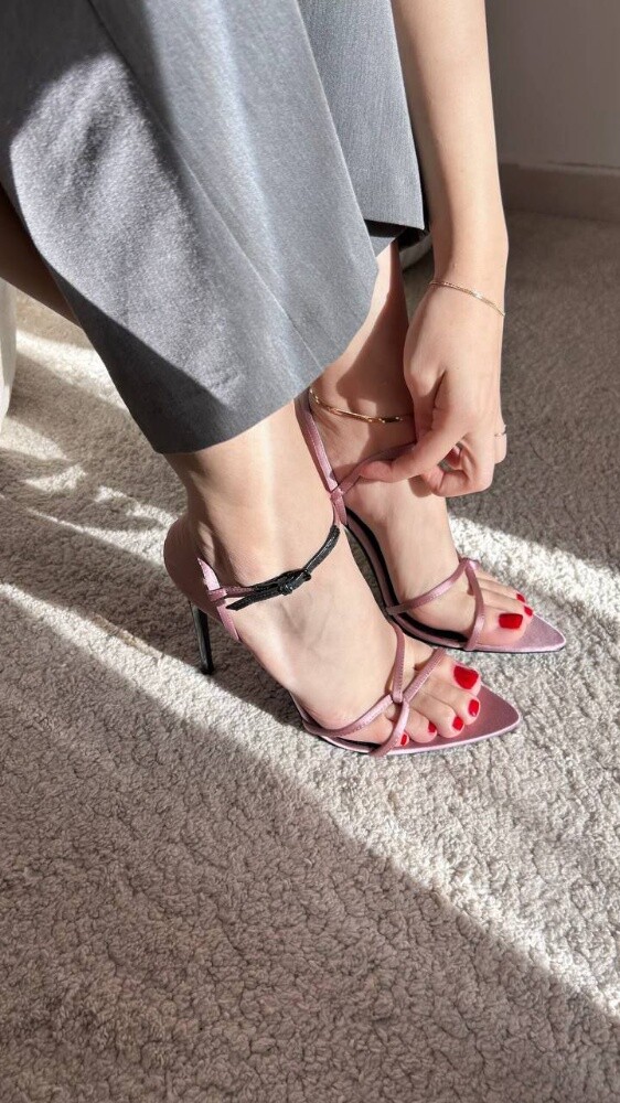 Saint Laurent Clara Sandals in Silk - 2