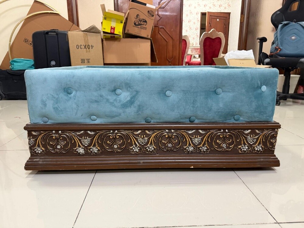 Blue color articulated sofa set - 4