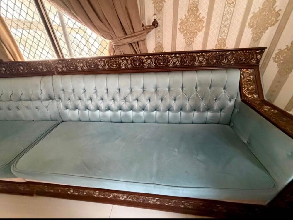 Blue color articulated sofa set - 2