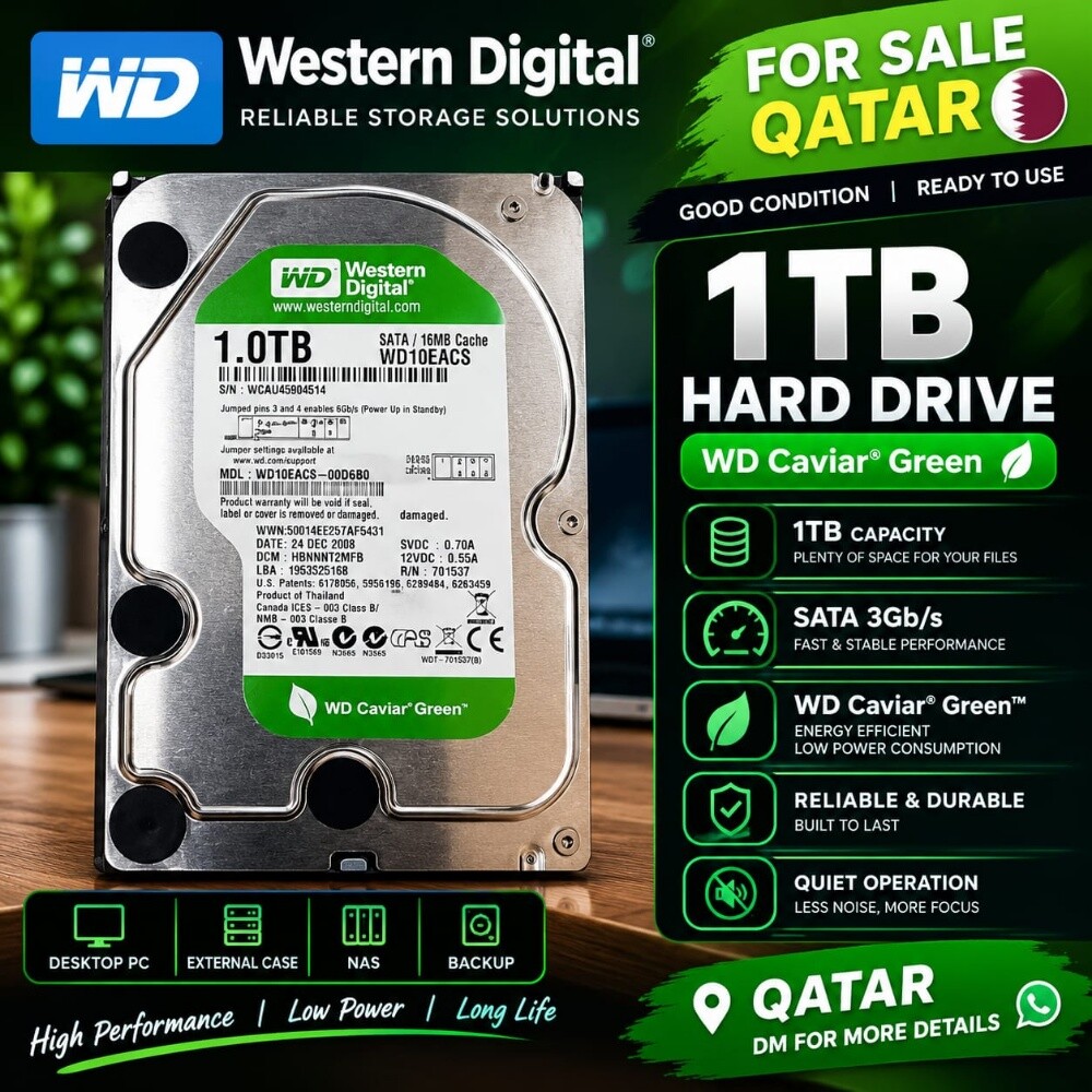 WD Caviar Green 1TB SATA Hard Drive - 1