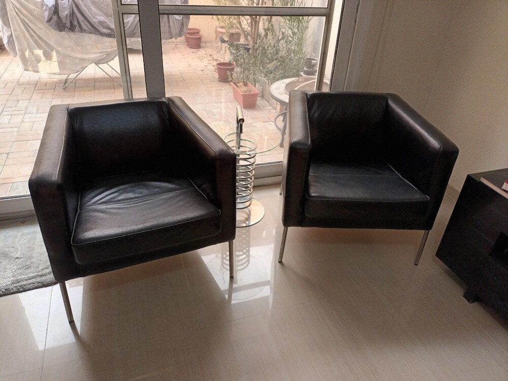 Original leather sofa set for sale - 3