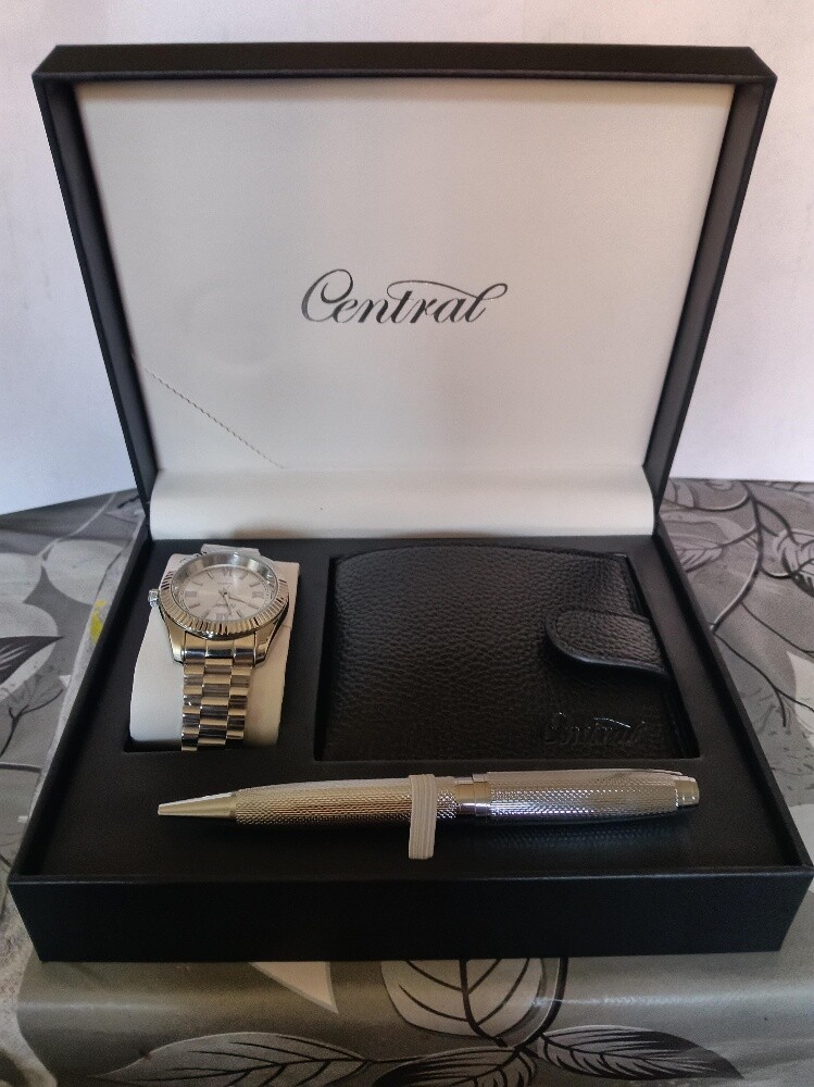 Watch + Wallet + Silver pen - 1