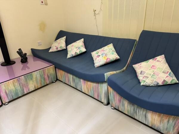 Blue and colorful sofa set - 7