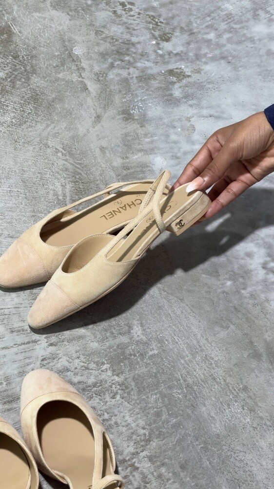 COCO Slingbacks Flat Beige - 5