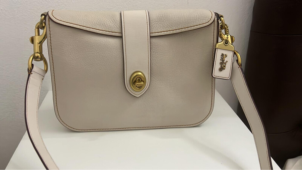 AUTHENTIC COACH BEIGE LEATHER HANDB - 2