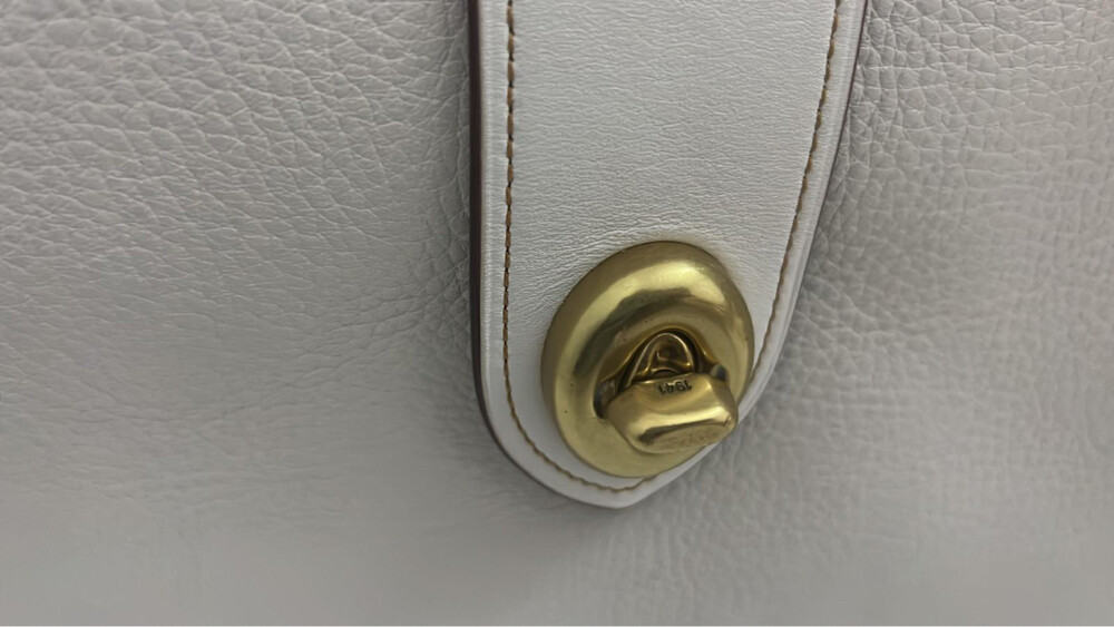 AUTHENTIC COACH BEIGE LEATHER HANDB - 3