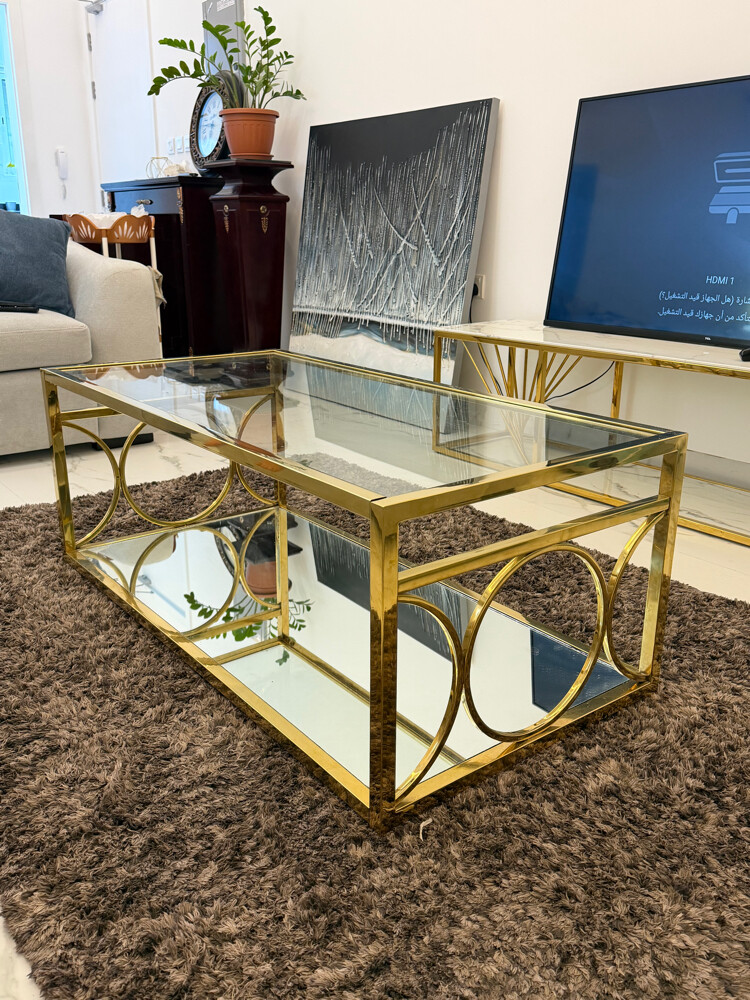 Luxury Gold Square Coffee Table - 1