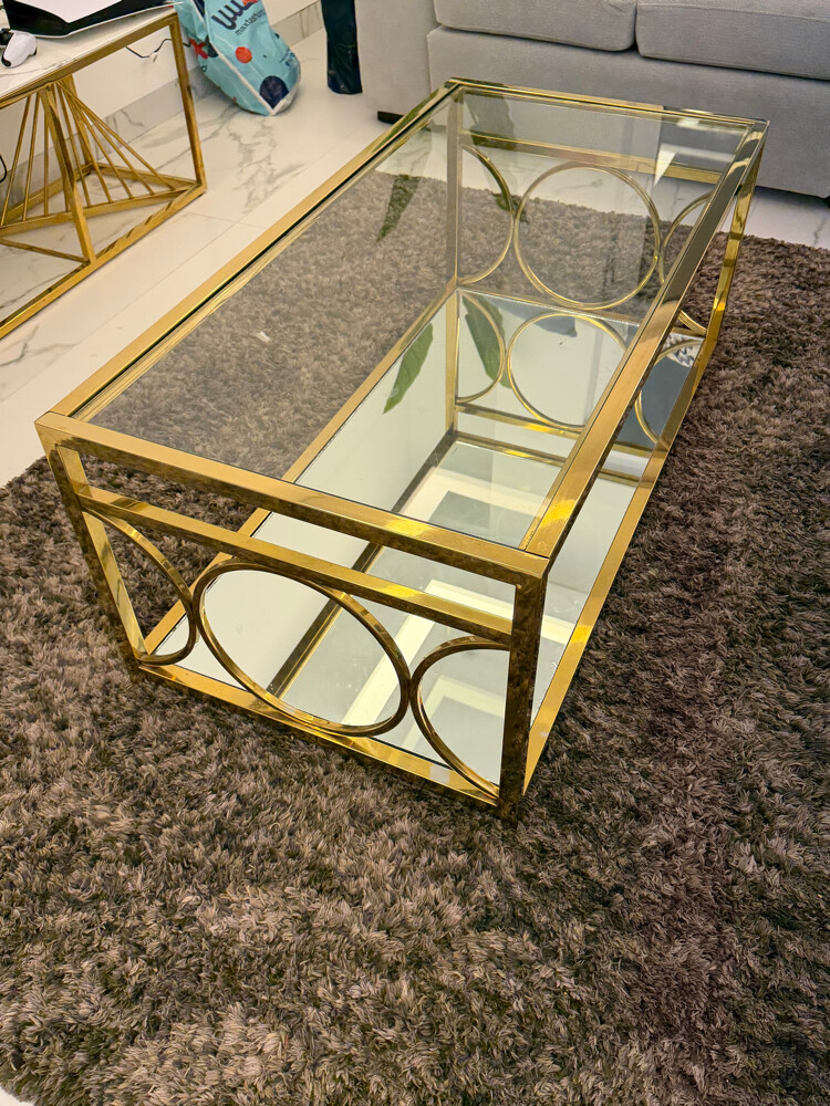 Luxury Gold Square Coffee Table - 4