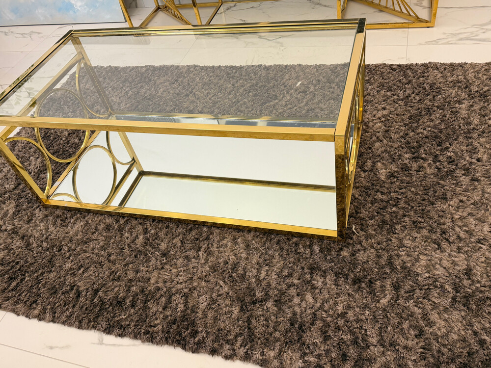 Luxury Gold Square Coffee Table - 3