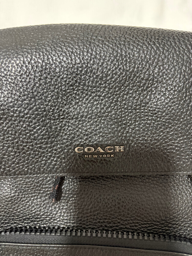 Coach Black Leather Drawstring Back - 4