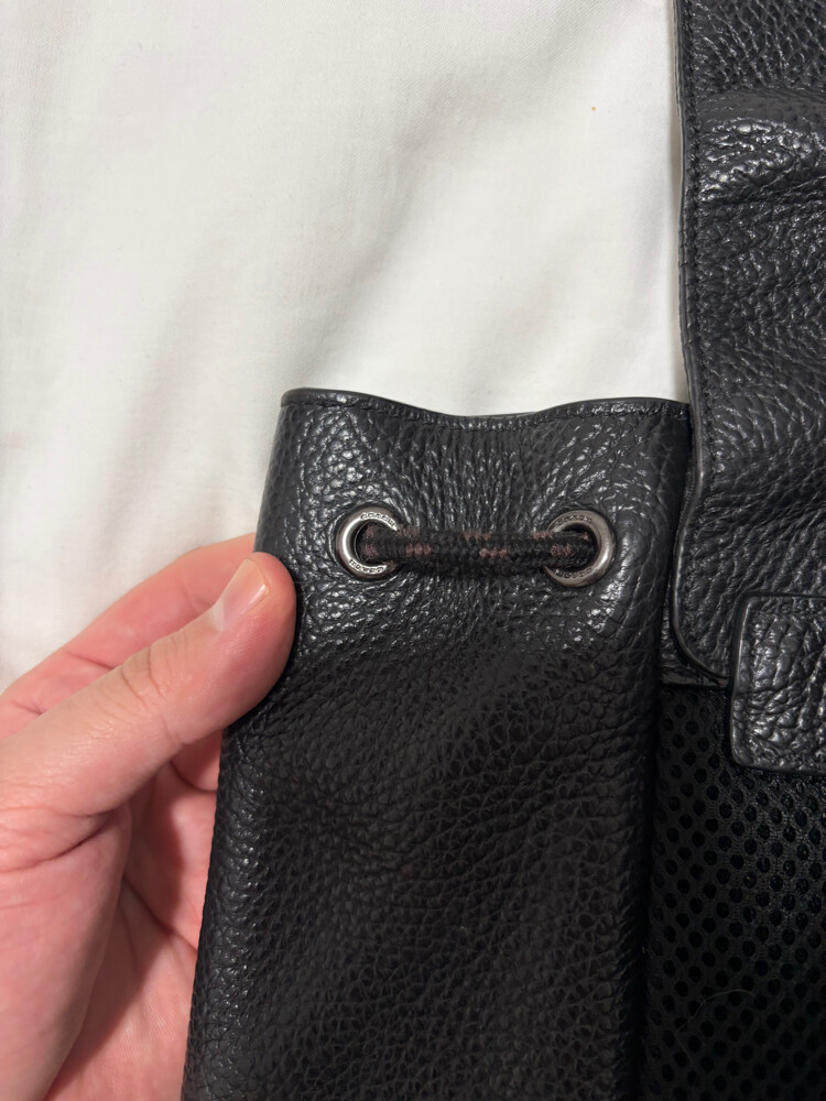 Coach Black Leather Drawstring Back - 9