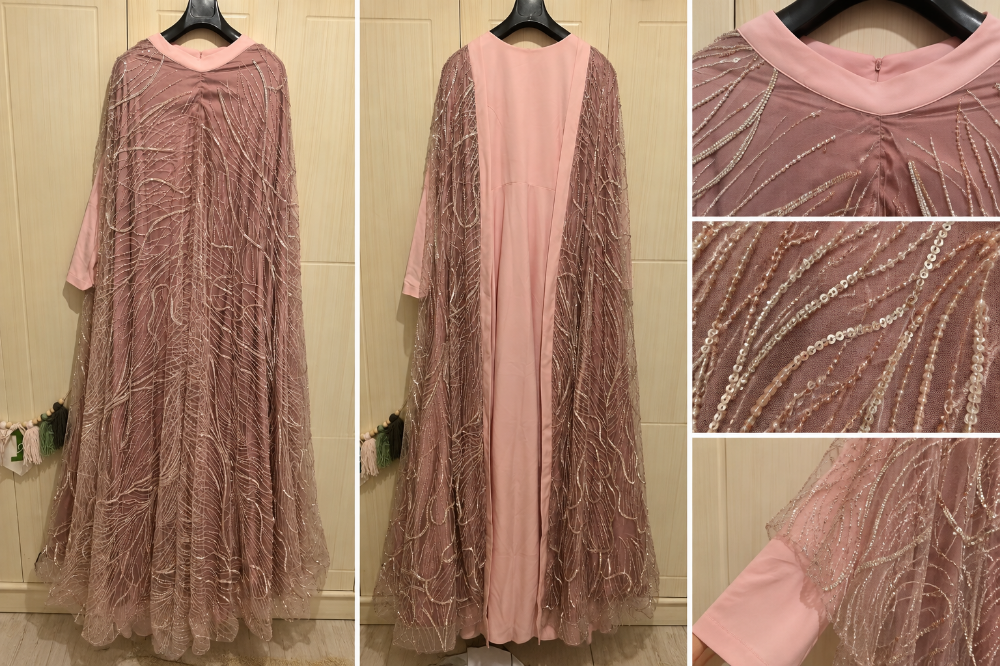 Luxury Custom-Made Pink Evening Gow - 3
