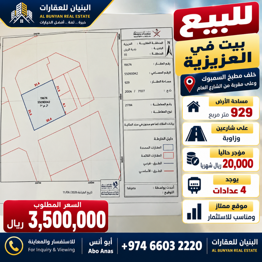 For Sale House in Al Aziziyah
Loca - 1