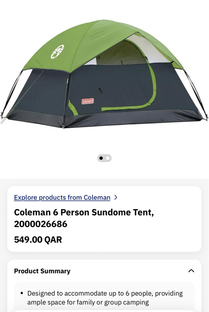 Coleman tent for up to 6 people - 1