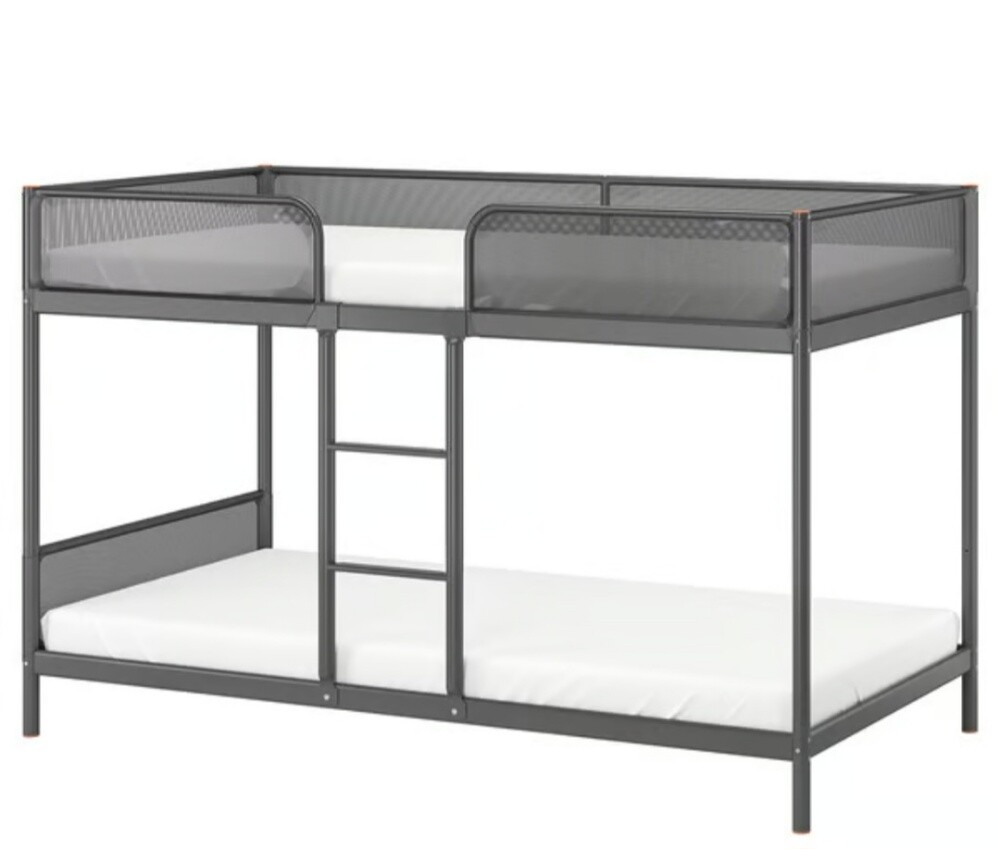 ikea bunk bed dark grey 90x200cm - 1