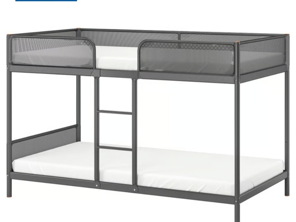 ikea bunk bed dark grey 90x200cm - 3