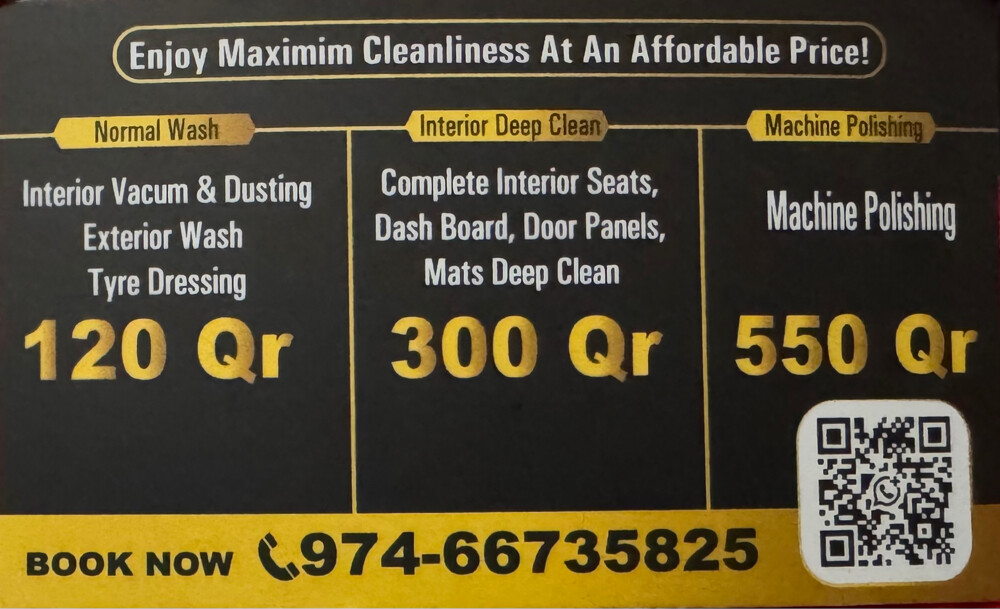 car cleaning weekly once  - 2
