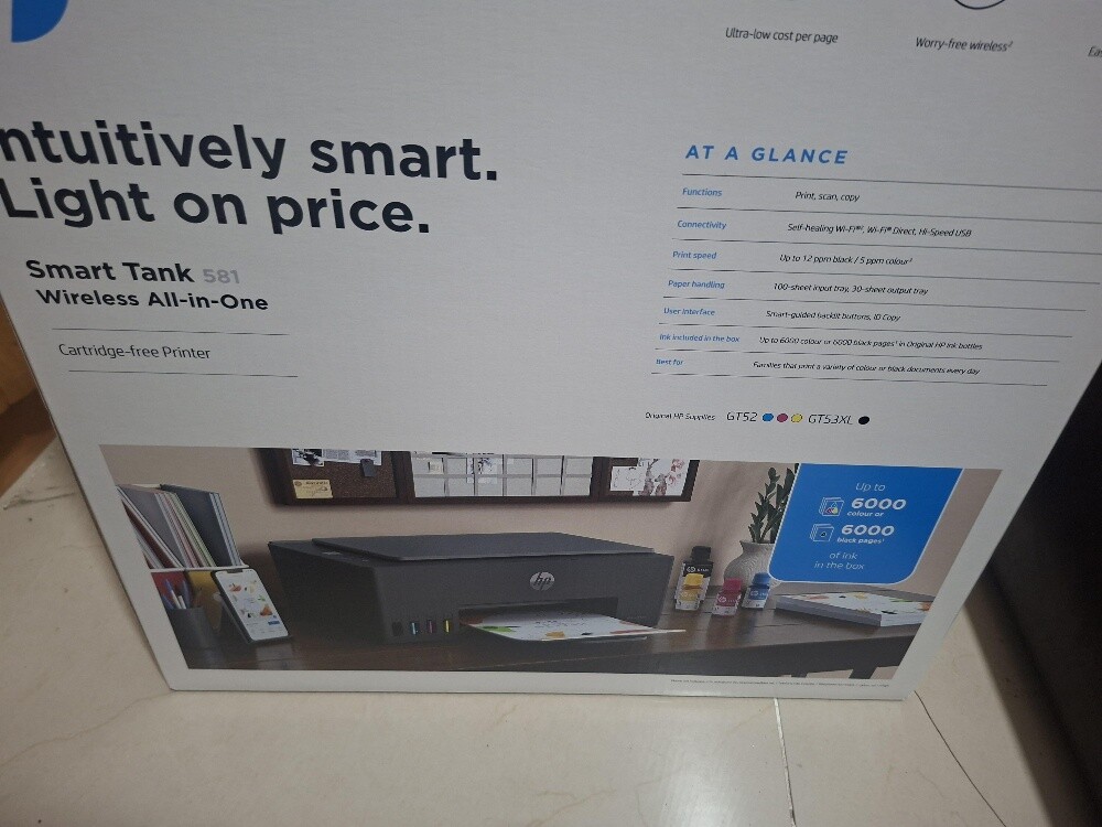 Hp smart tank 581 with ink full + b - 9
