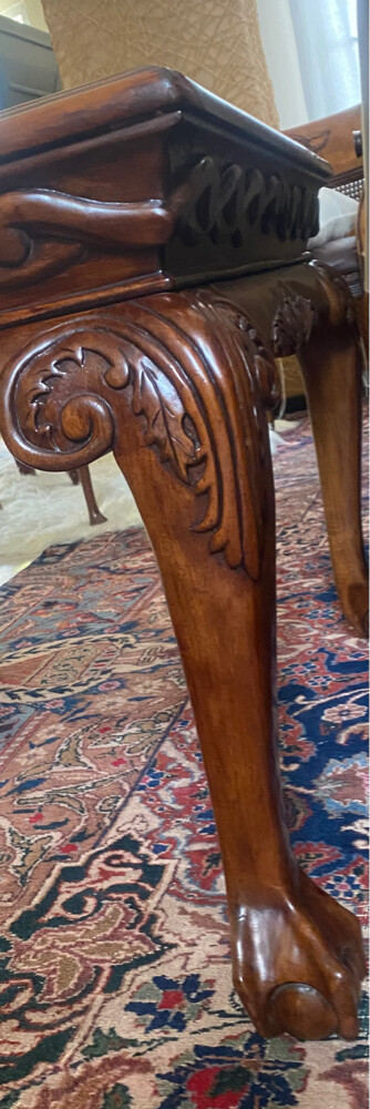 vintage carved wood coffee table - 2