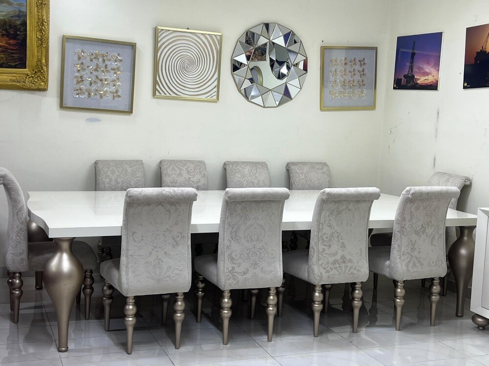 luxury Dining Table Set 12 Chair - 4