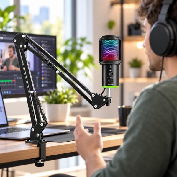 USB RGB Gaming Mic with Boom Arm - 2