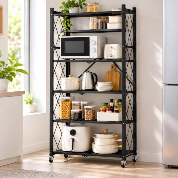 Foldable 5 Tier Storage Trolley - 2