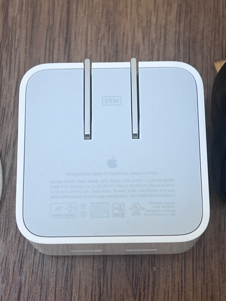 Dual Apple USB-C 35w cables include - 2