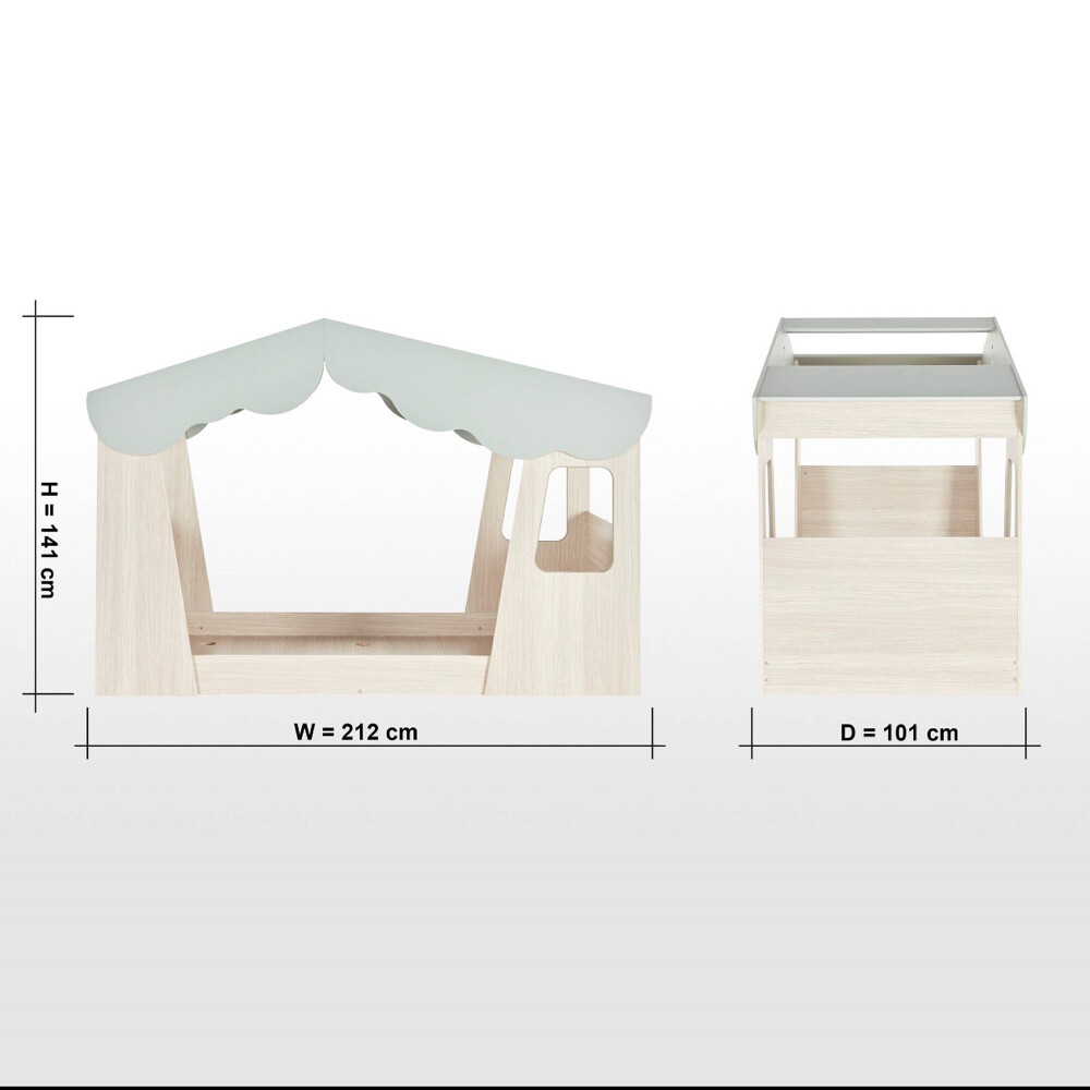 single child floor bed 2 pieces - 3