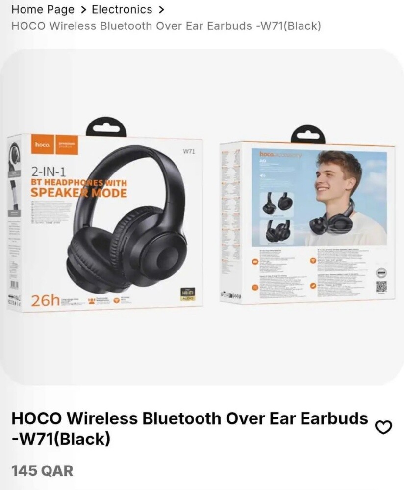 Hoco. W71 wireless headphones - 1