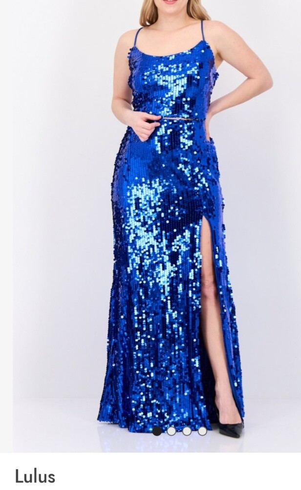 Party sparking bule dress - 4