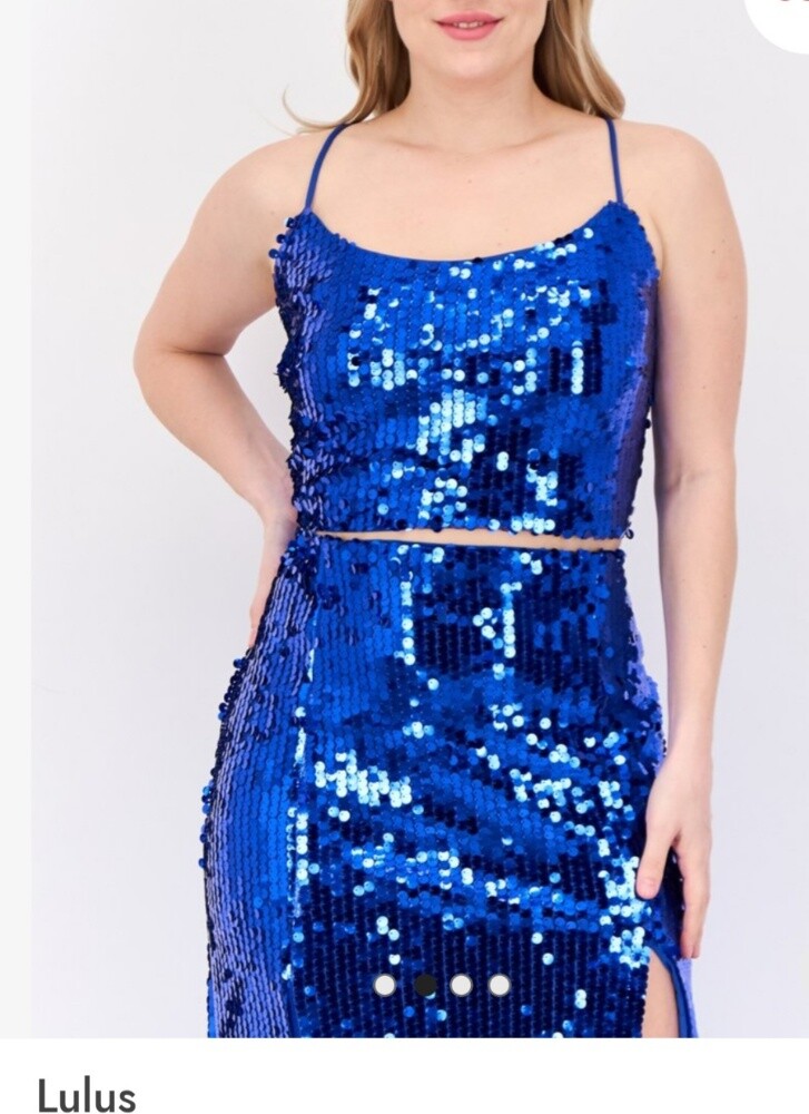 Party sparking bule dress - 3