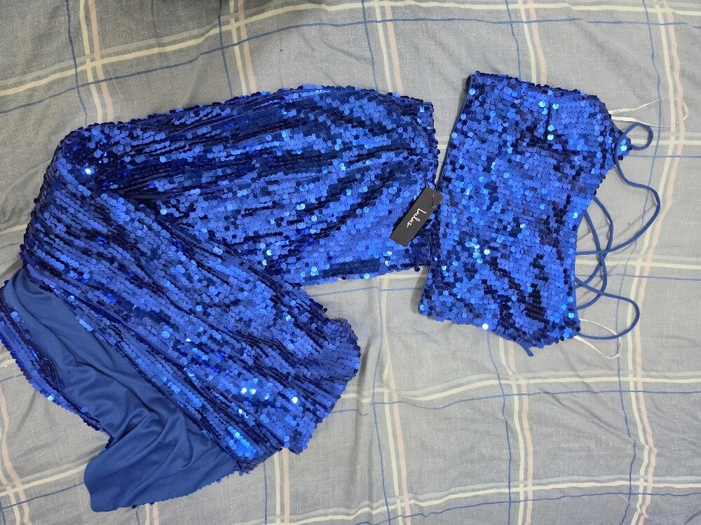 Party sparking bule dress - 1