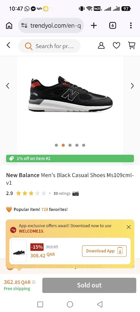 New Balance shoes
 1 month use
Like - 2