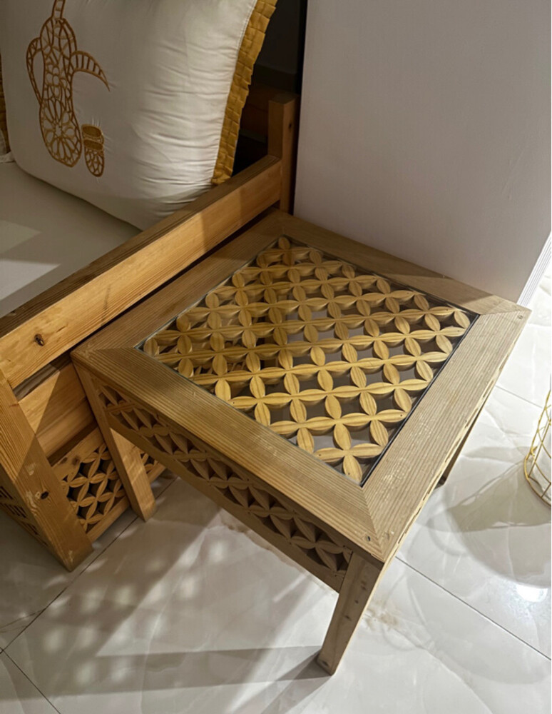 3chair wood with light  - 2
