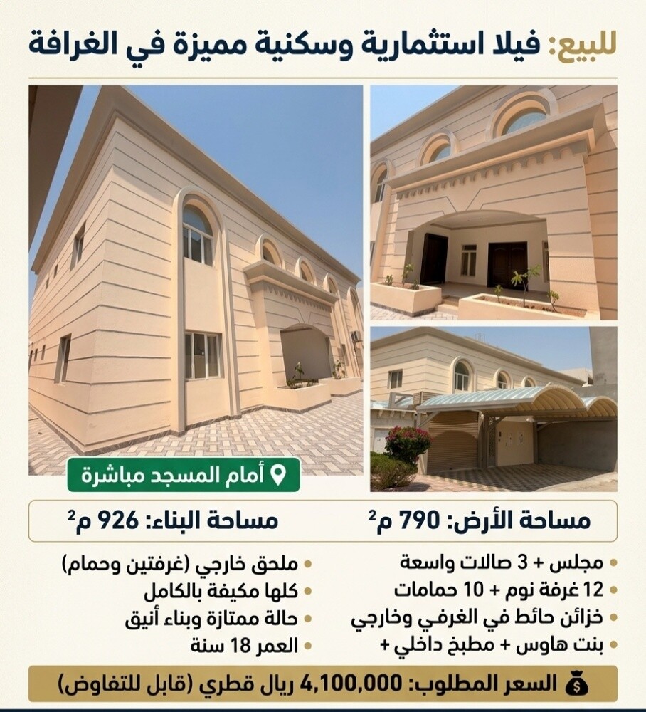 للبيع فيلا مميزة في الغرافة - 1