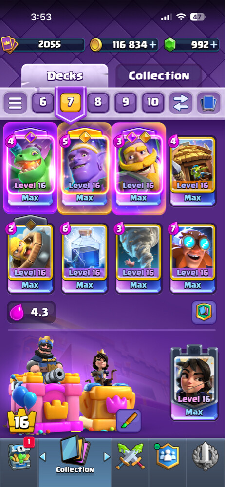 CR Lvl 16, 30 evos, 10 heros  - 8