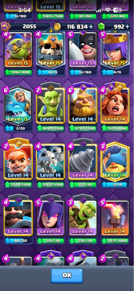 CR Lvl 16, 30 evos, 10 heros  - 16