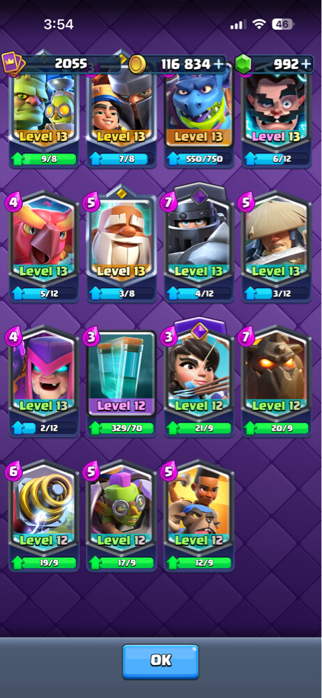 CR Lvl 16, 30 evos, 10 heros  - 17